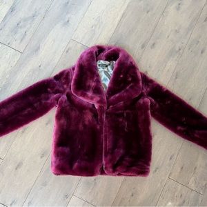 Junior Girls Faux Fur Coat, Size Junior X-Small